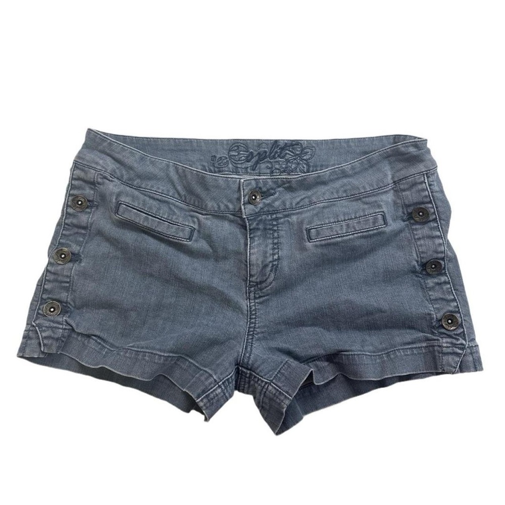 Grey / blue button sailor shorts